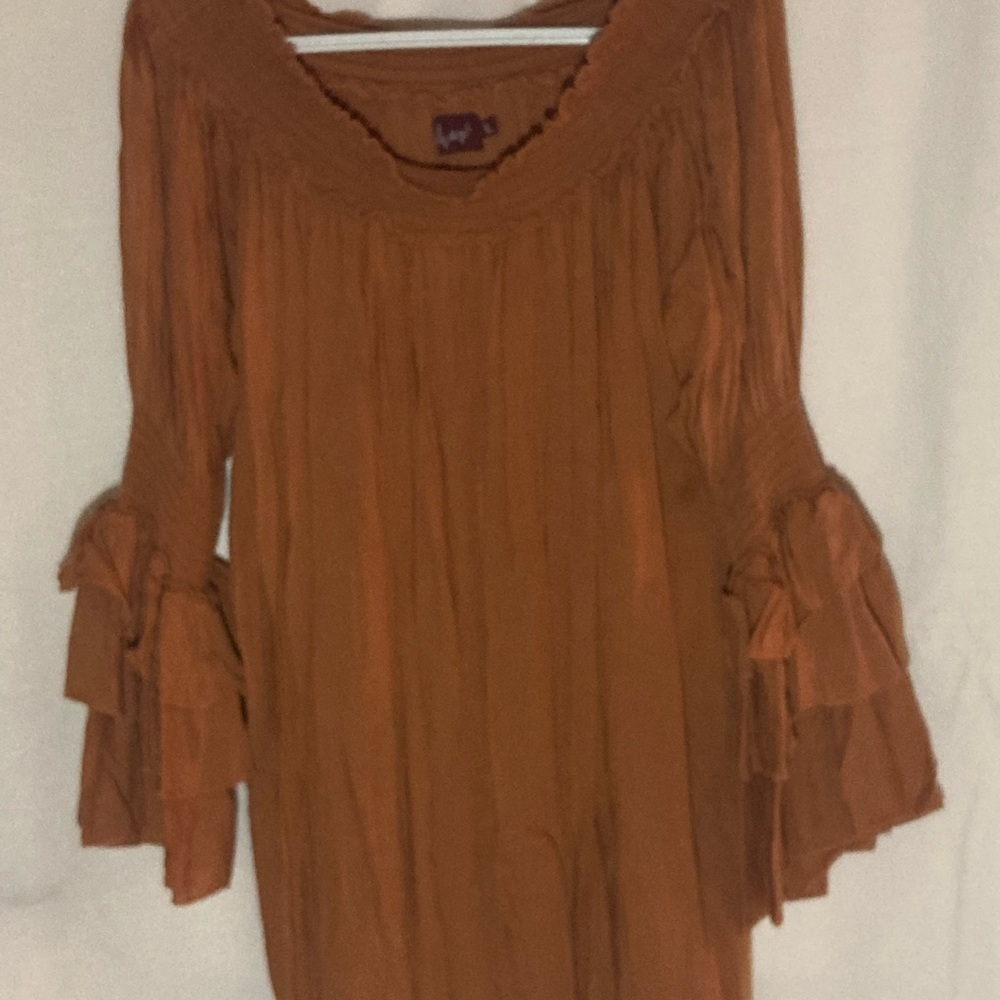 Women’s Peasant Top, Rust